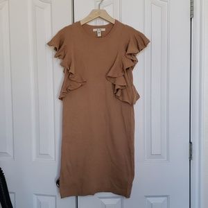 NWT Ella Moon Flutter Sleeve Camel Sweater Dress
